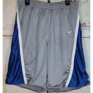 Vintage Nike Gray Basketball Swoosh Athletic Gym Mesh Shorts Mens XXL